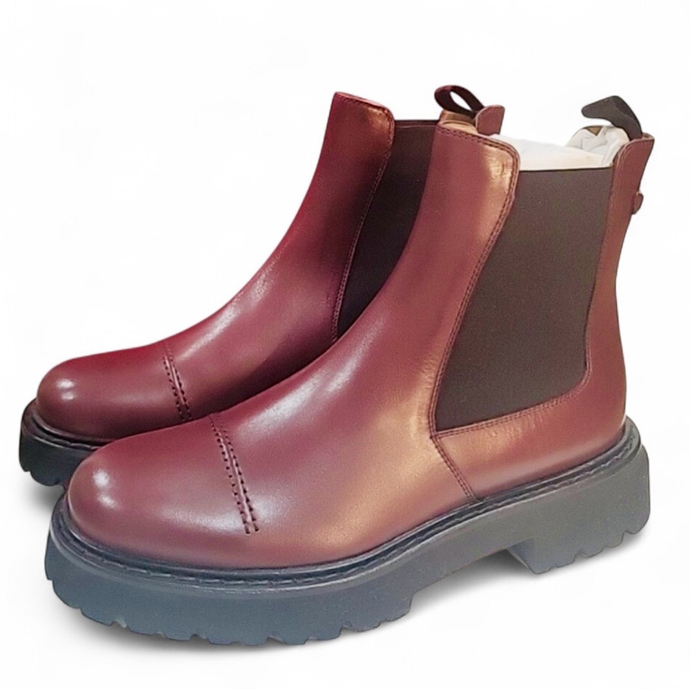 NWT Men’s Ferragamo George 2 Brown Leather Chelsea Boots US Men’s 9.5 - Picture 2 of 7